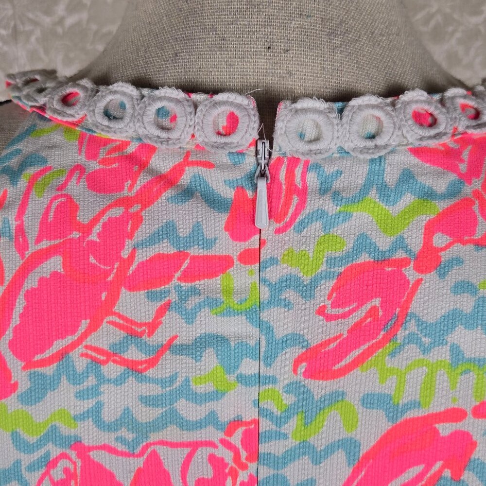 Lilly Pulitzer Size 8 Pearl Shift Dress in Resort White Pop Up Lobstah Roll NWT - Picture 7 of 14